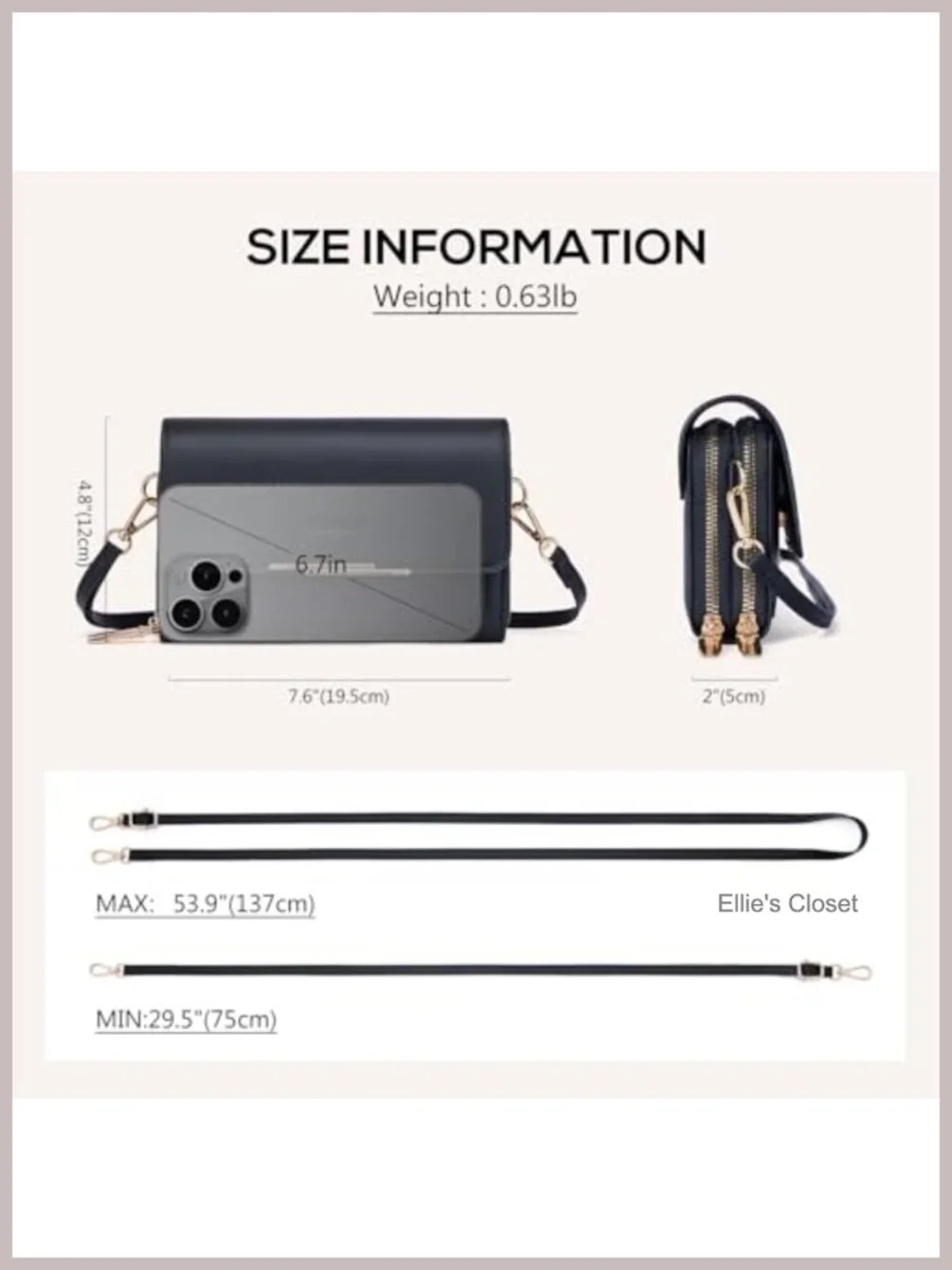 Roulens Small Crossbody Bag for Women PU Leather Shoulder Handbags Wallet Purse
